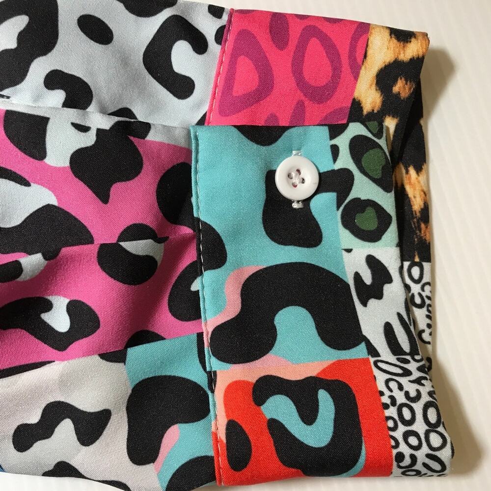 Shein Patchwork-Style Collared Button-Down Long S… - image 7